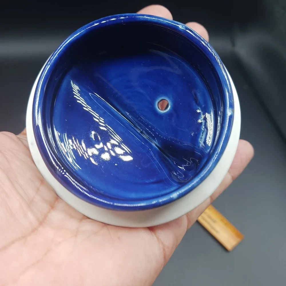 Hall Pottery TeaPot MCM Atomic Art Deco Airflow 6 Cup Cobalt Blue VTG Retro
